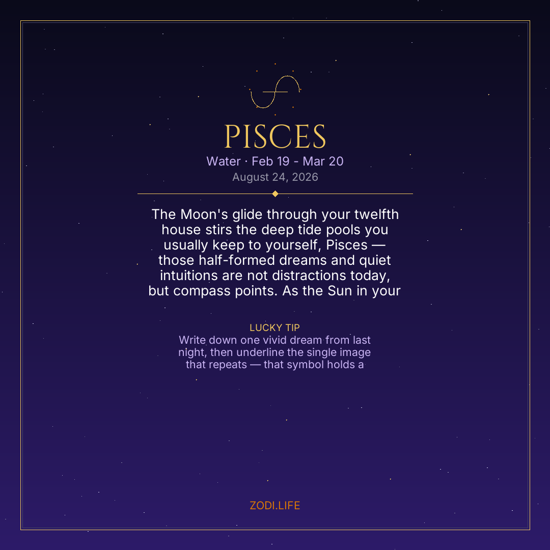 Pisces Horoscope August 24, 2026