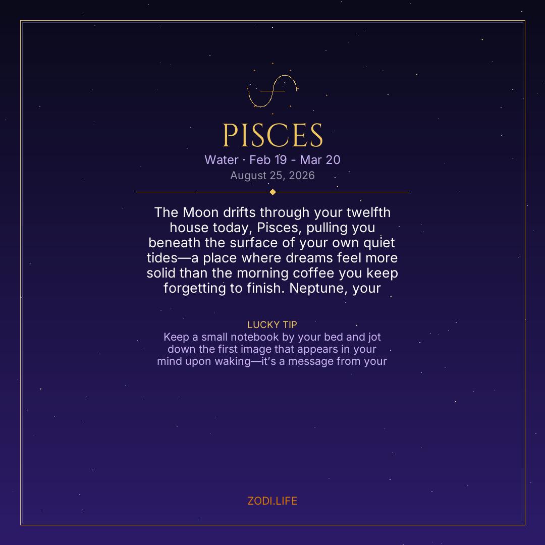 Pisces Horoscope August 25, 2026