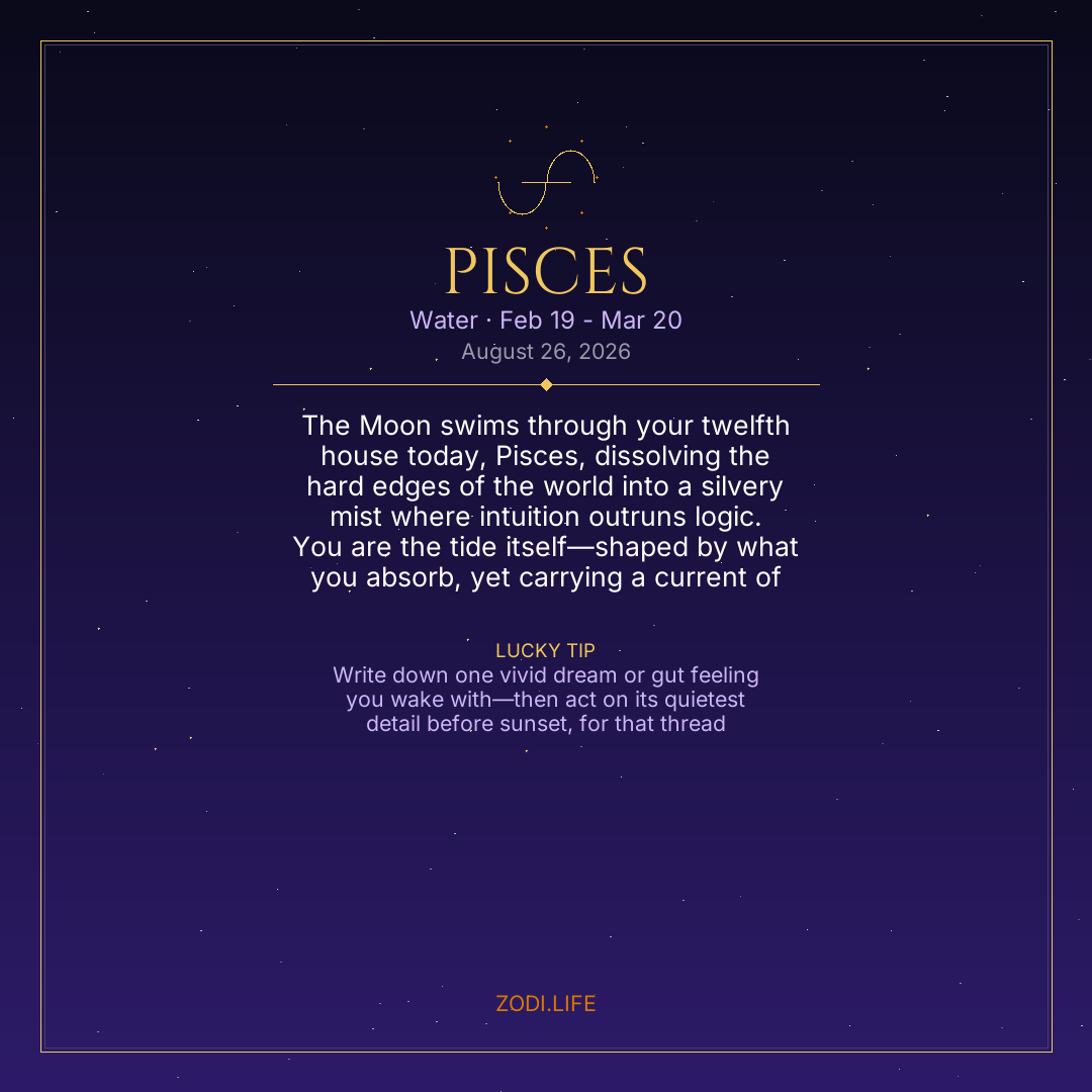 Pisces Horoscope August 26, 2026