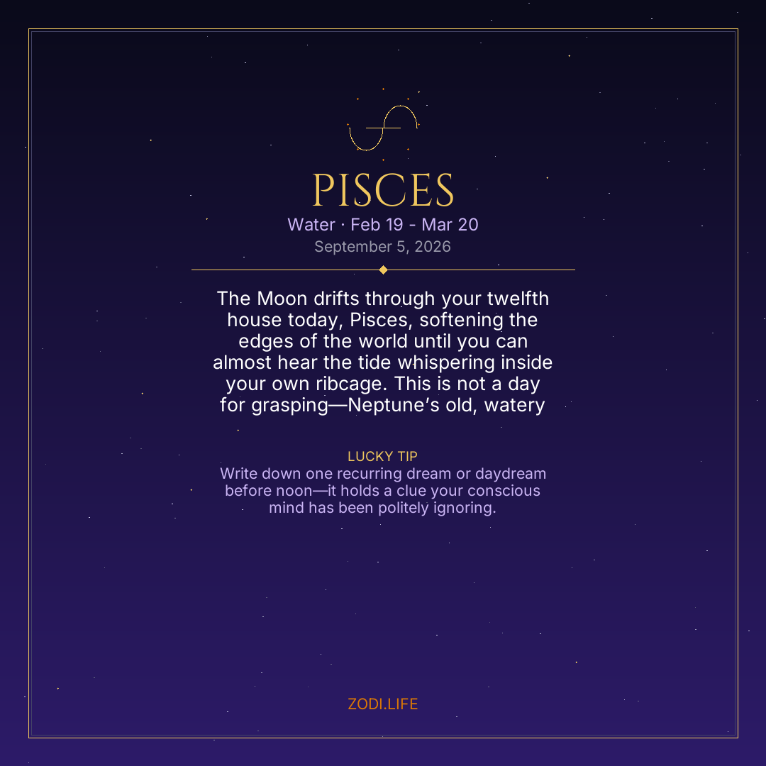 Pisces Horoscope September 5, 2026