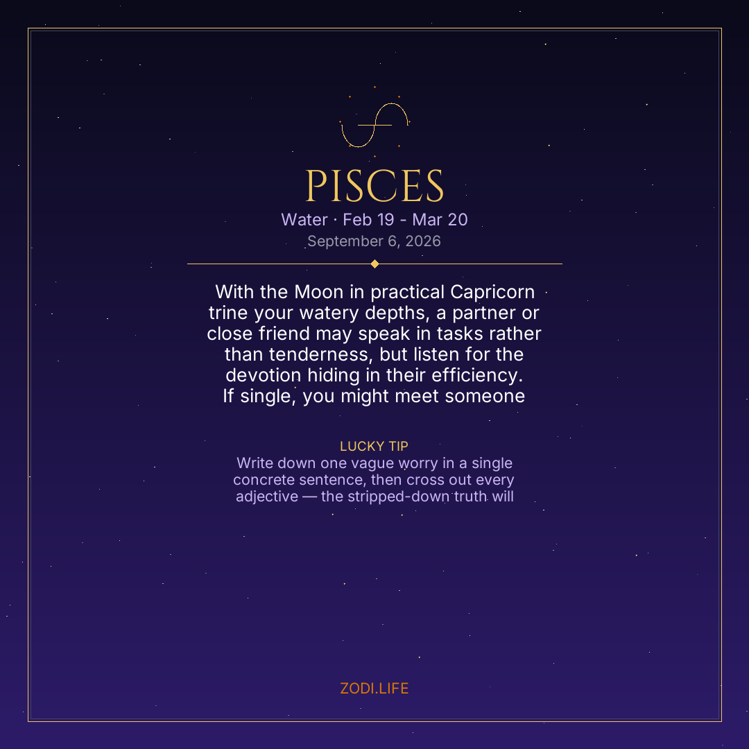 Pisces Horoscope September 6, 2026