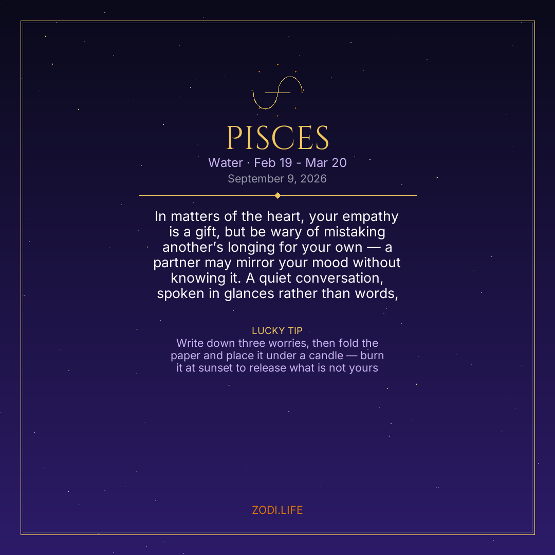 Pisces Horoscope September 9, 2026