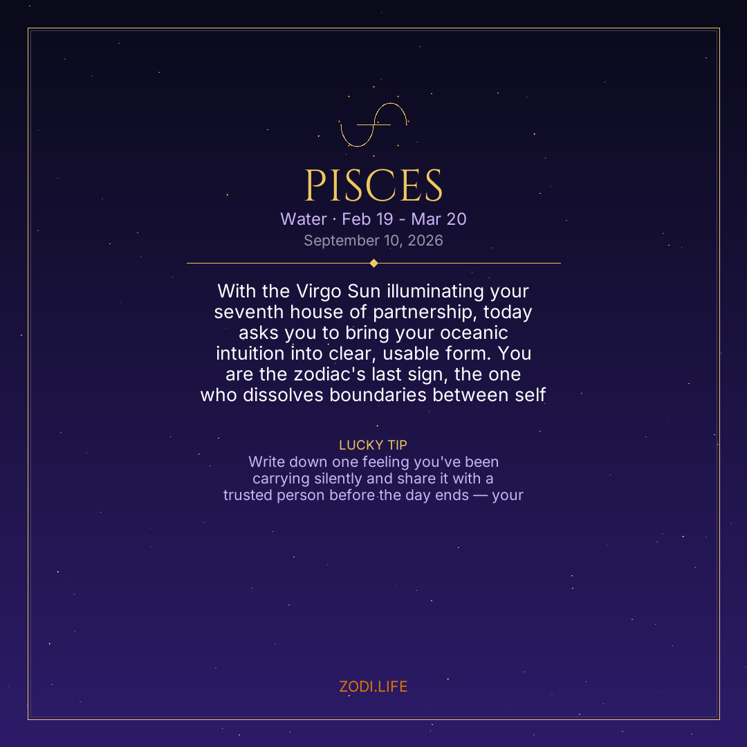 Pisces Horoscope September 10, 2026