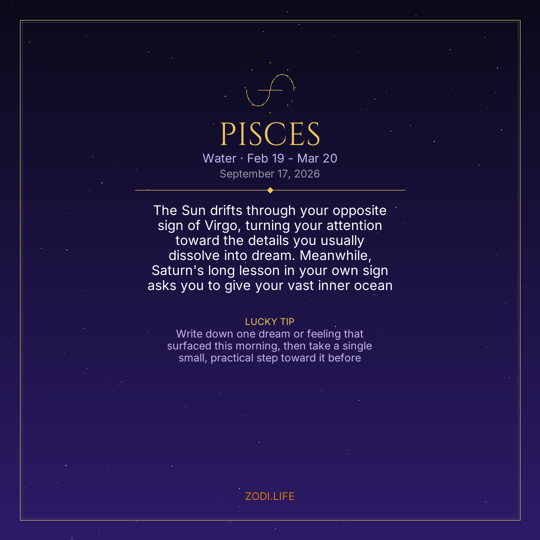 Pisces Horoscope September 17, 2026