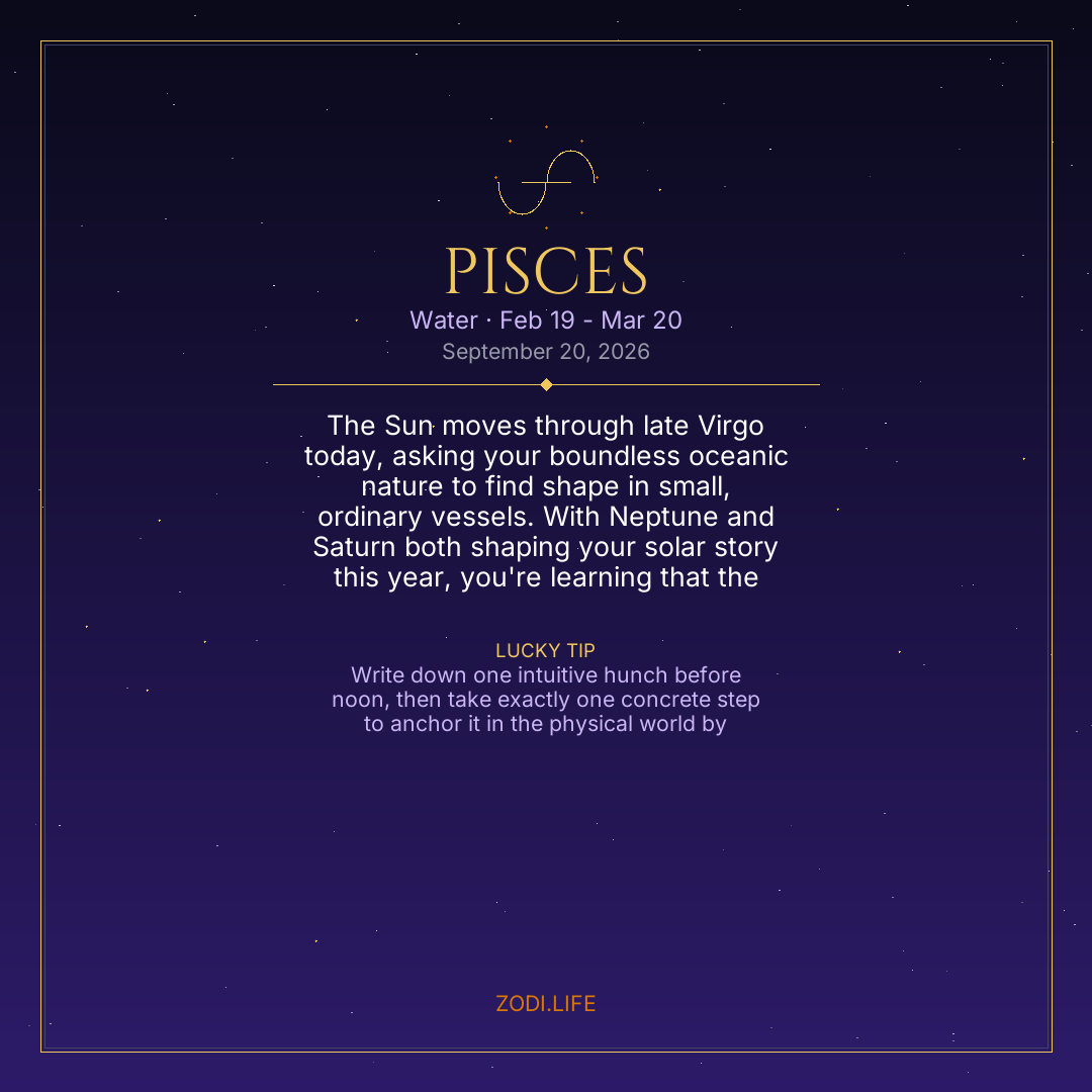 Pisces Horoscope September 20, 2026
