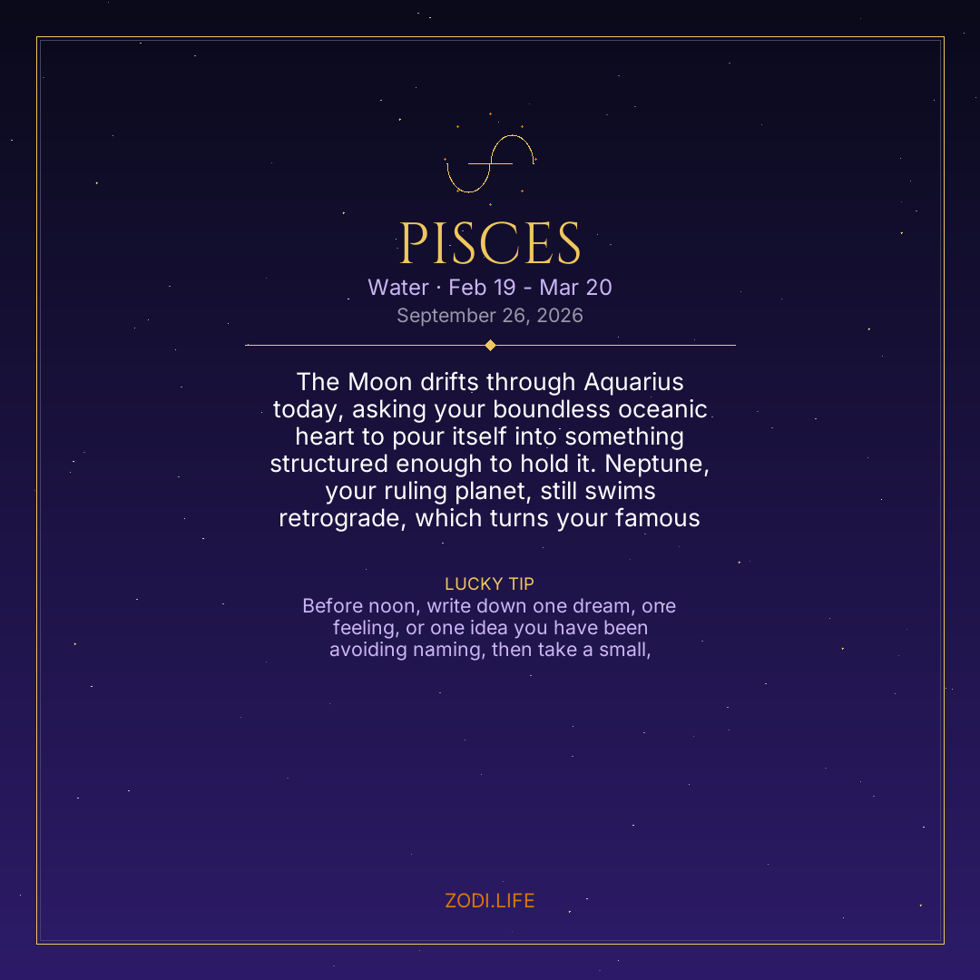 Pisces Horoscope September 26, 2026