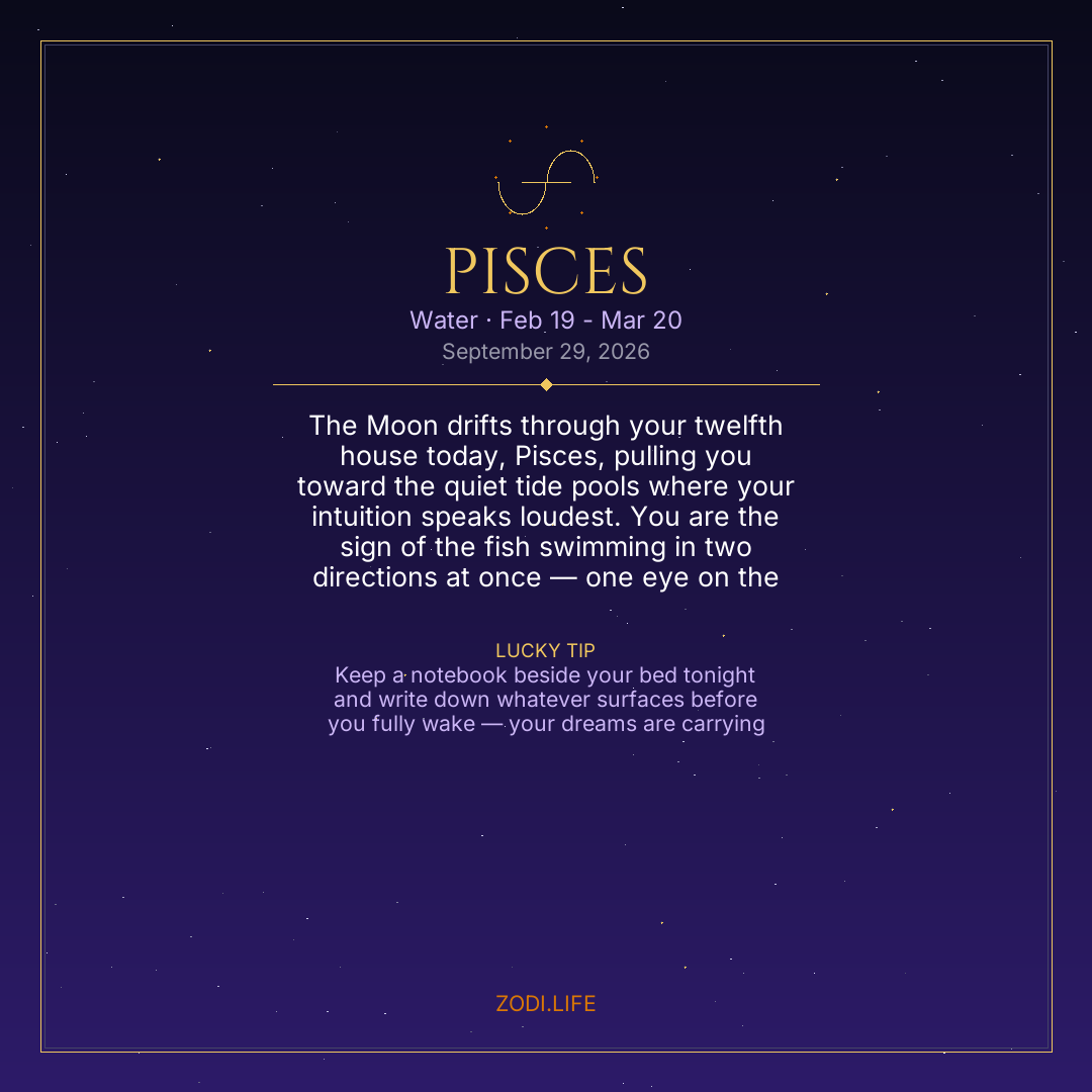 Pisces Horoscope September 29, 2026
