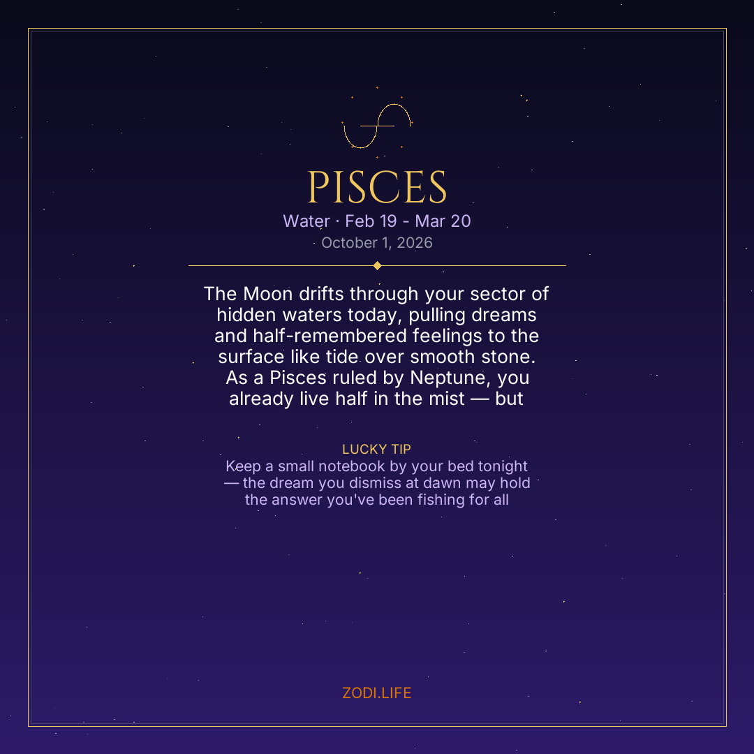 Pisces Horoscope October 1, 2026