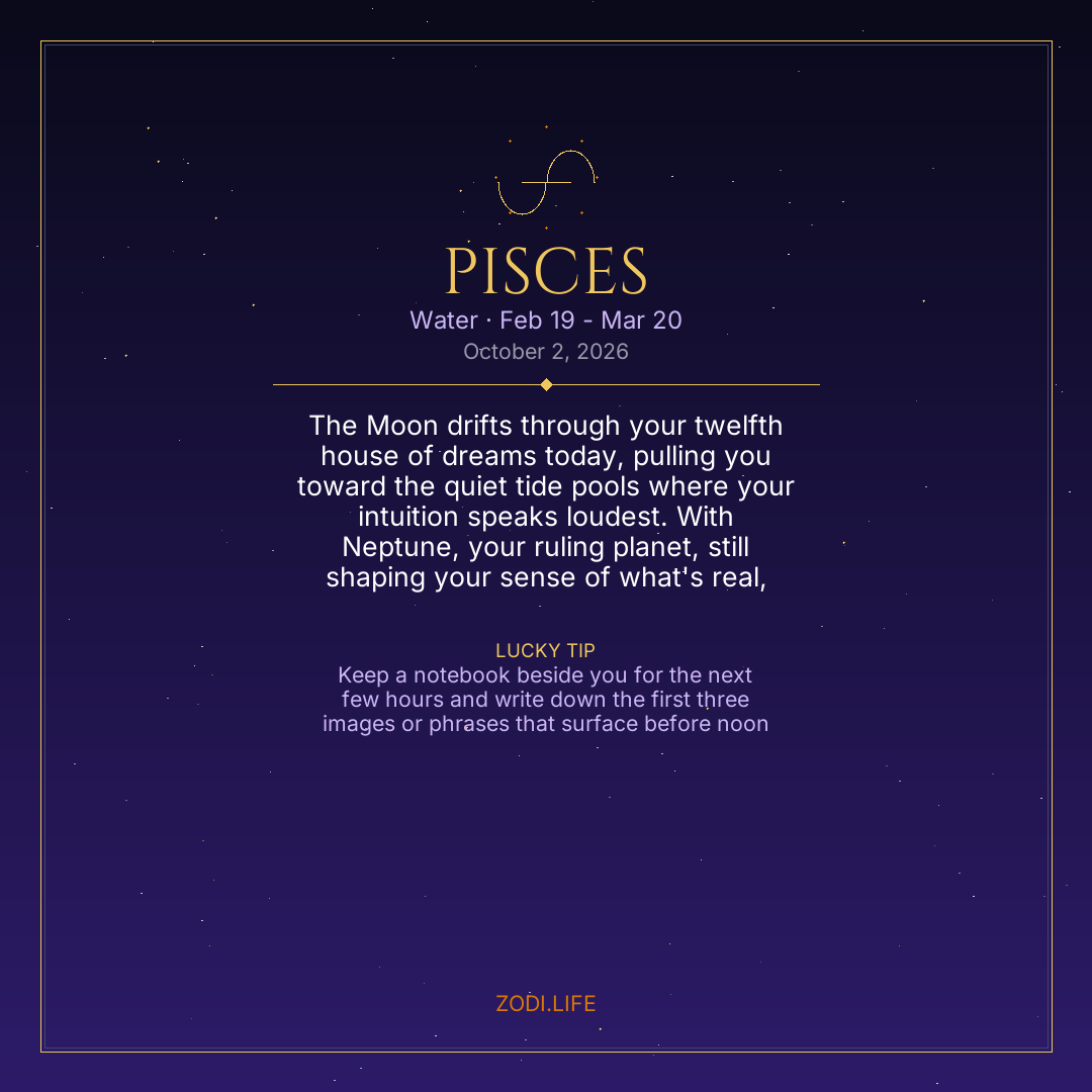 Pisces Horoscope October 2, 2026