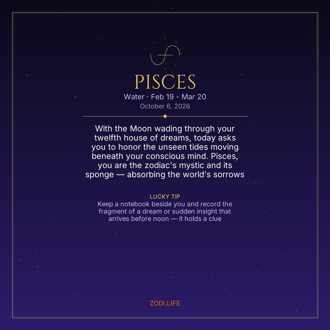 Pisces Horoscope October 6, 2026