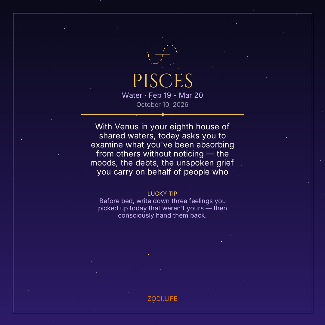 Pisces Horoscope October 10, 2026