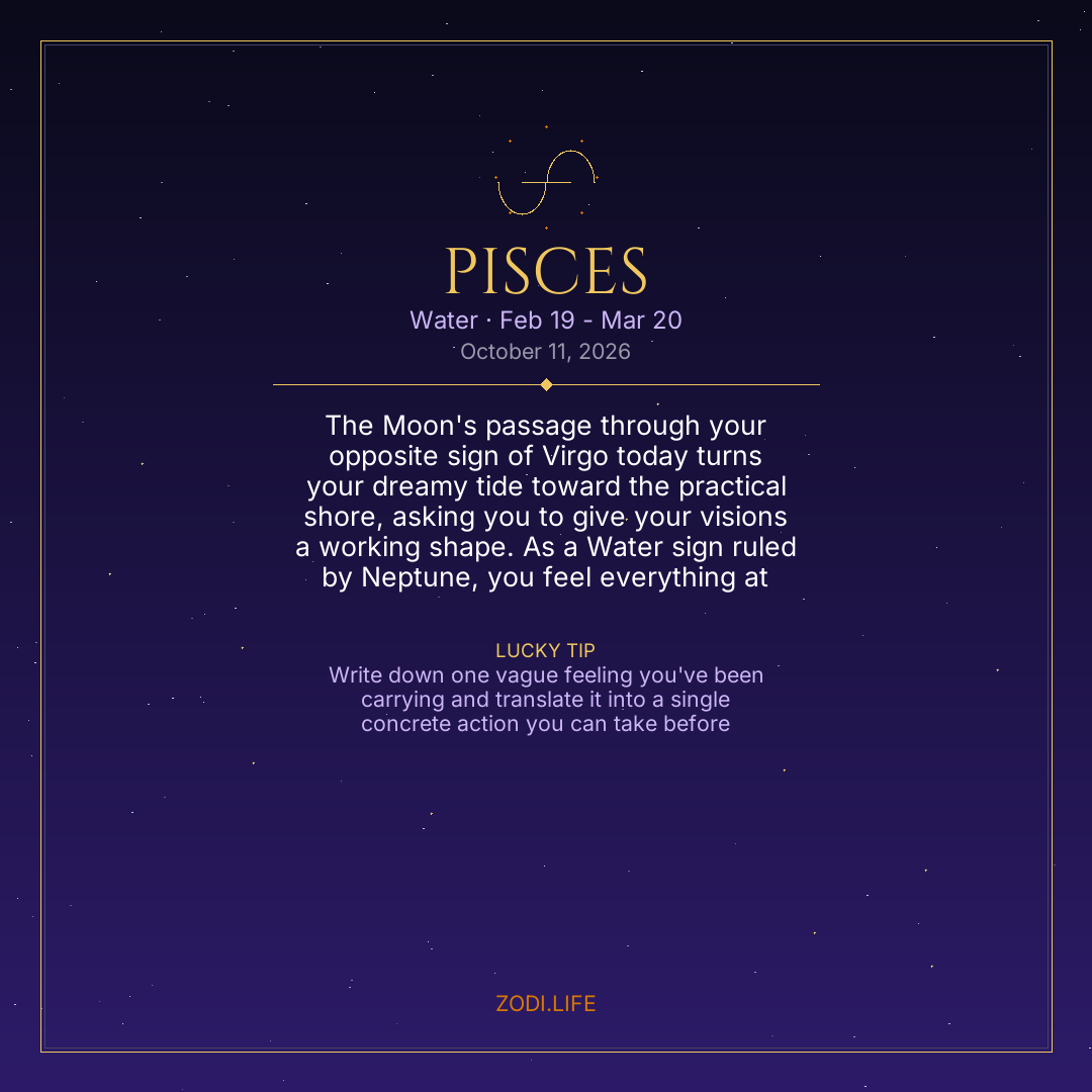 Pisces Horoscope October 11, 2026