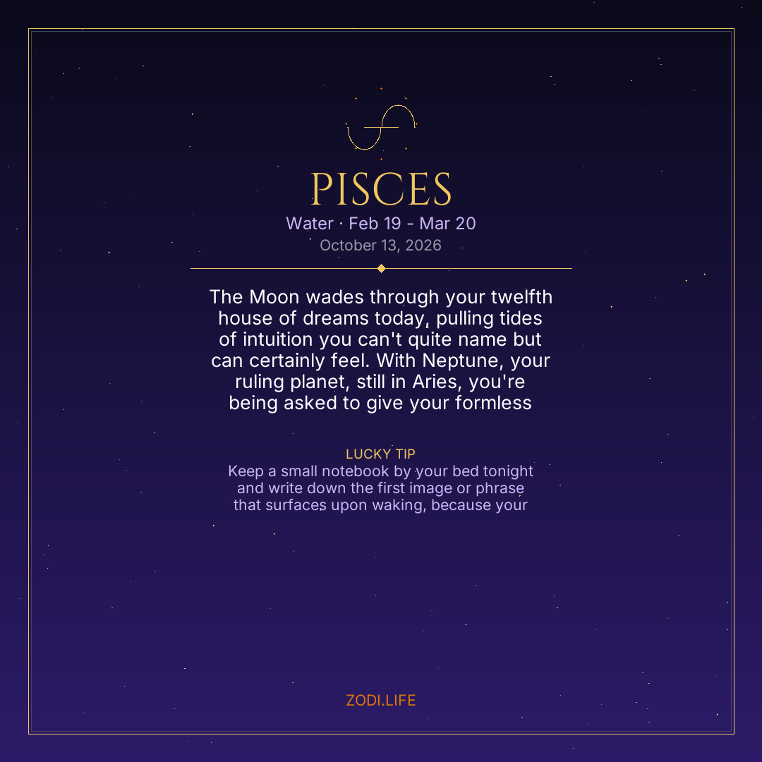 Pisces Horoscope October 13, 2026