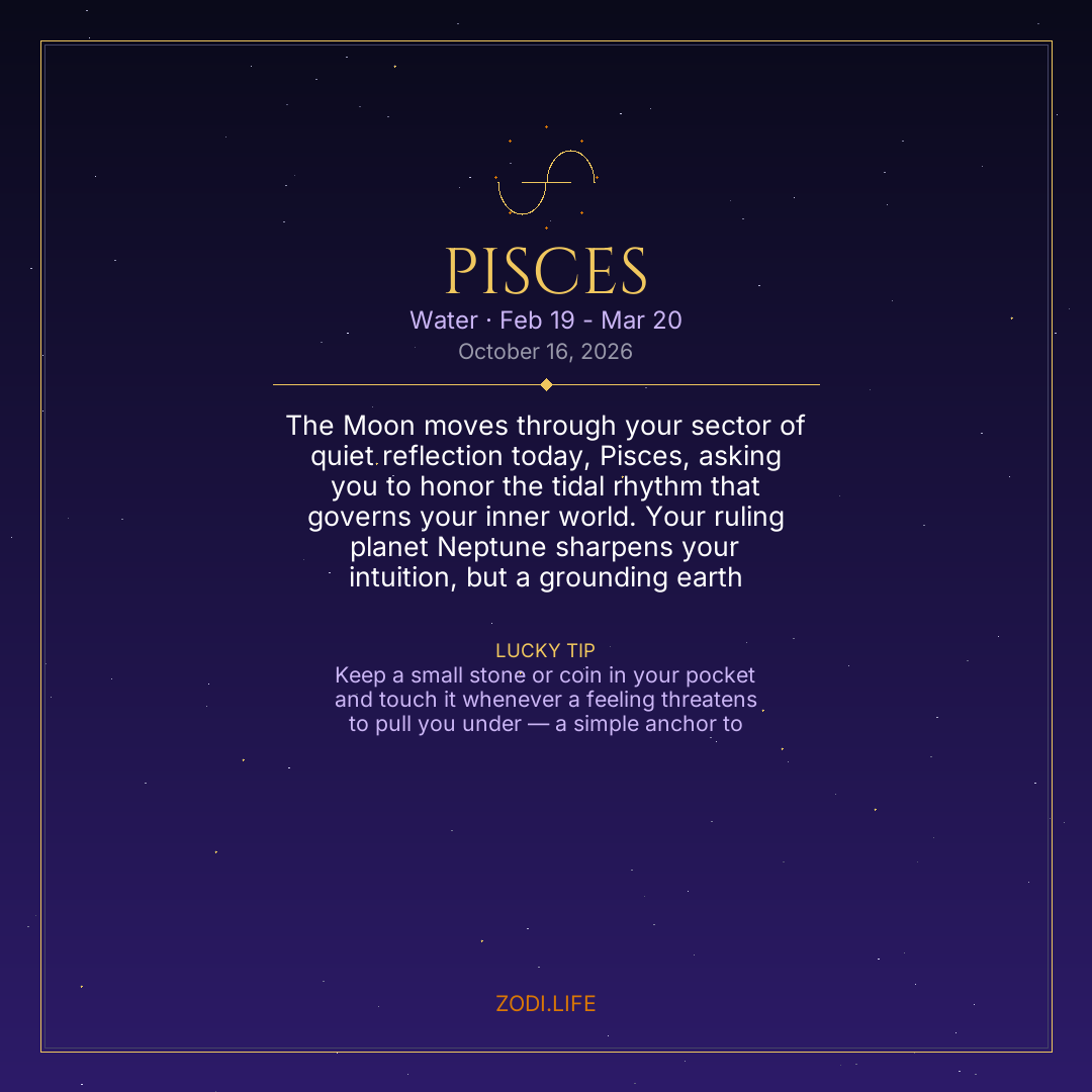 Pisces Horoscope October 16, 2026