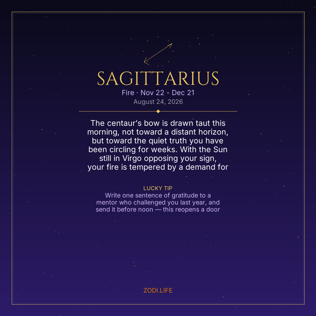 Sagittarius Horoscope August 24, 2026
