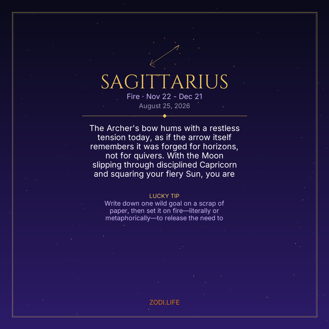 Sagittarius Horoscope August 25, 2026
