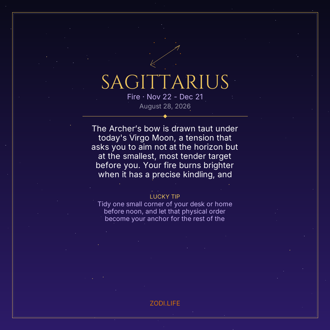 Sagittarius Horoscope August 28, 2026