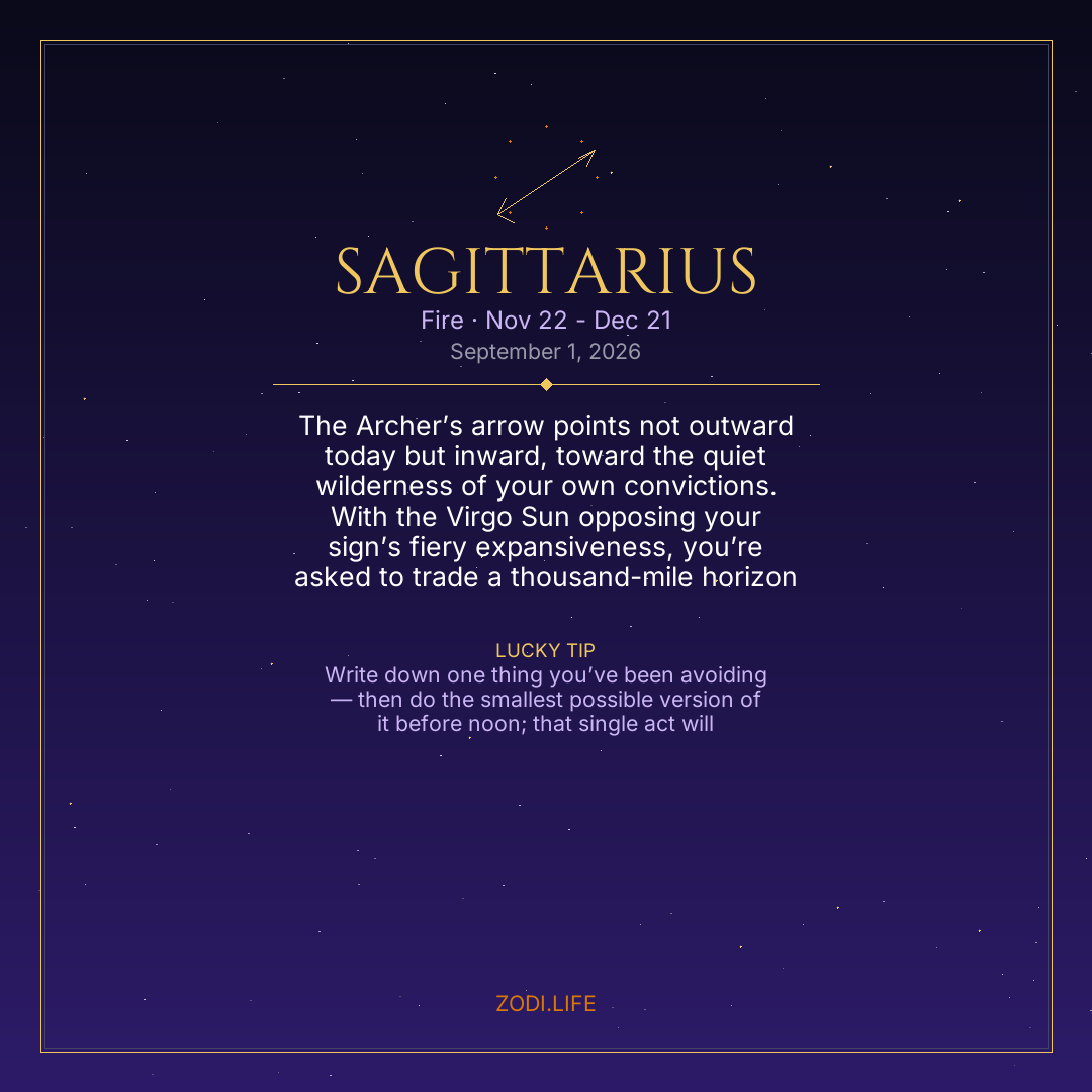 Sagittarius Horoscope September 1, 2026