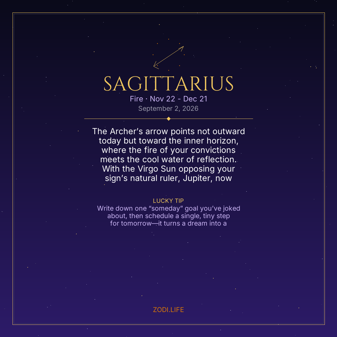 Sagittarius Horoscope September 2, 2026