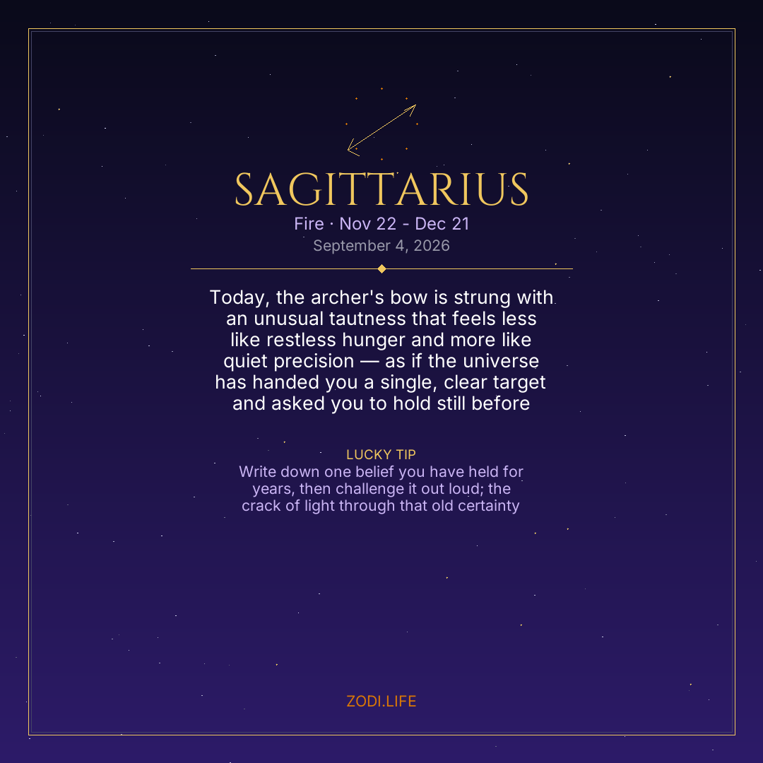 Sagittarius Horoscope September 4, 2026