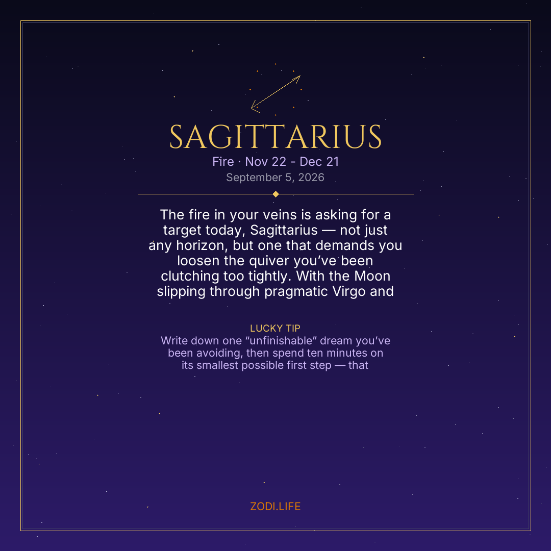 Sagittarius Horoscope September 5, 2026