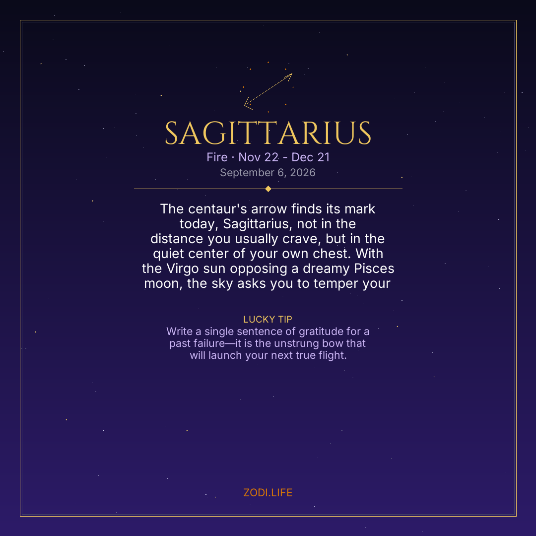 Sagittarius Horoscope September 6, 2026