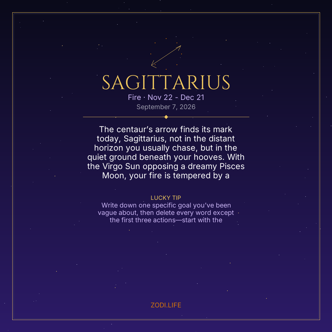 Sagittarius Horoscope September 7, 2026