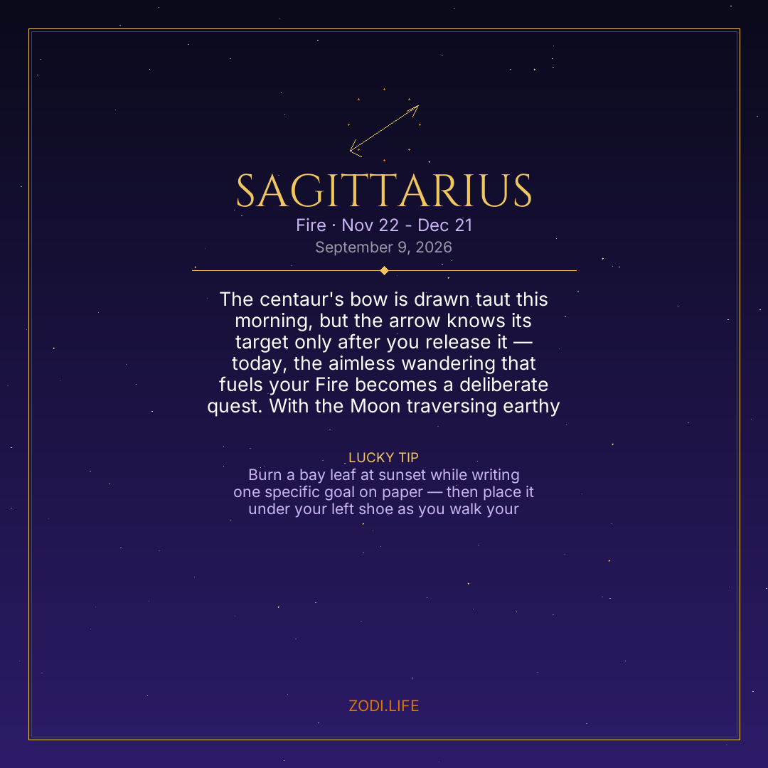 Sagittarius Horoscope September 9, 2026
