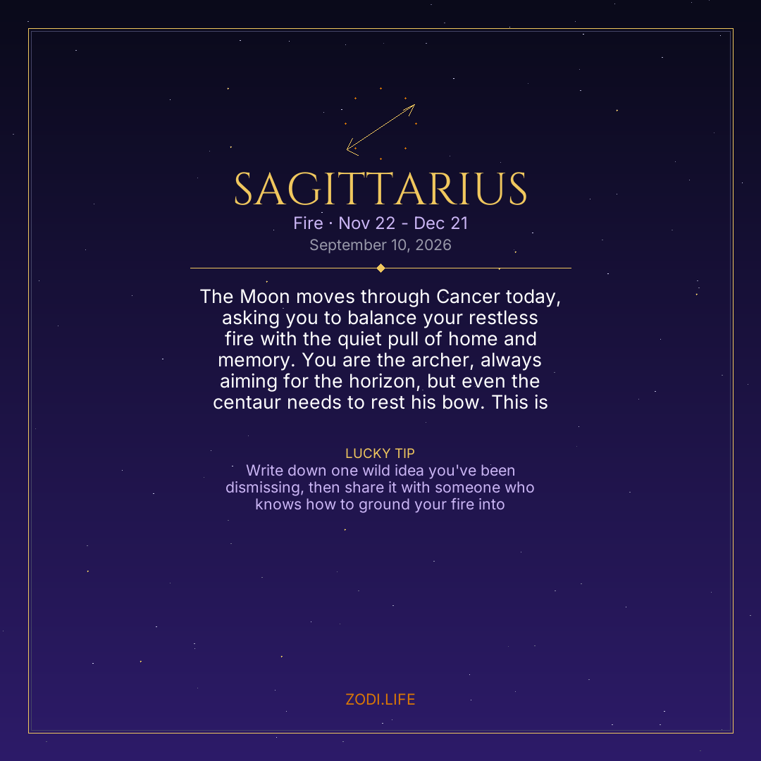 Sagittarius Horoscope September 10, 2026