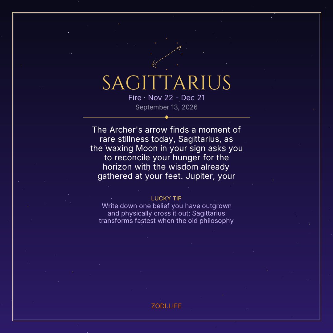 Sagittarius Horoscope September 13, 2026