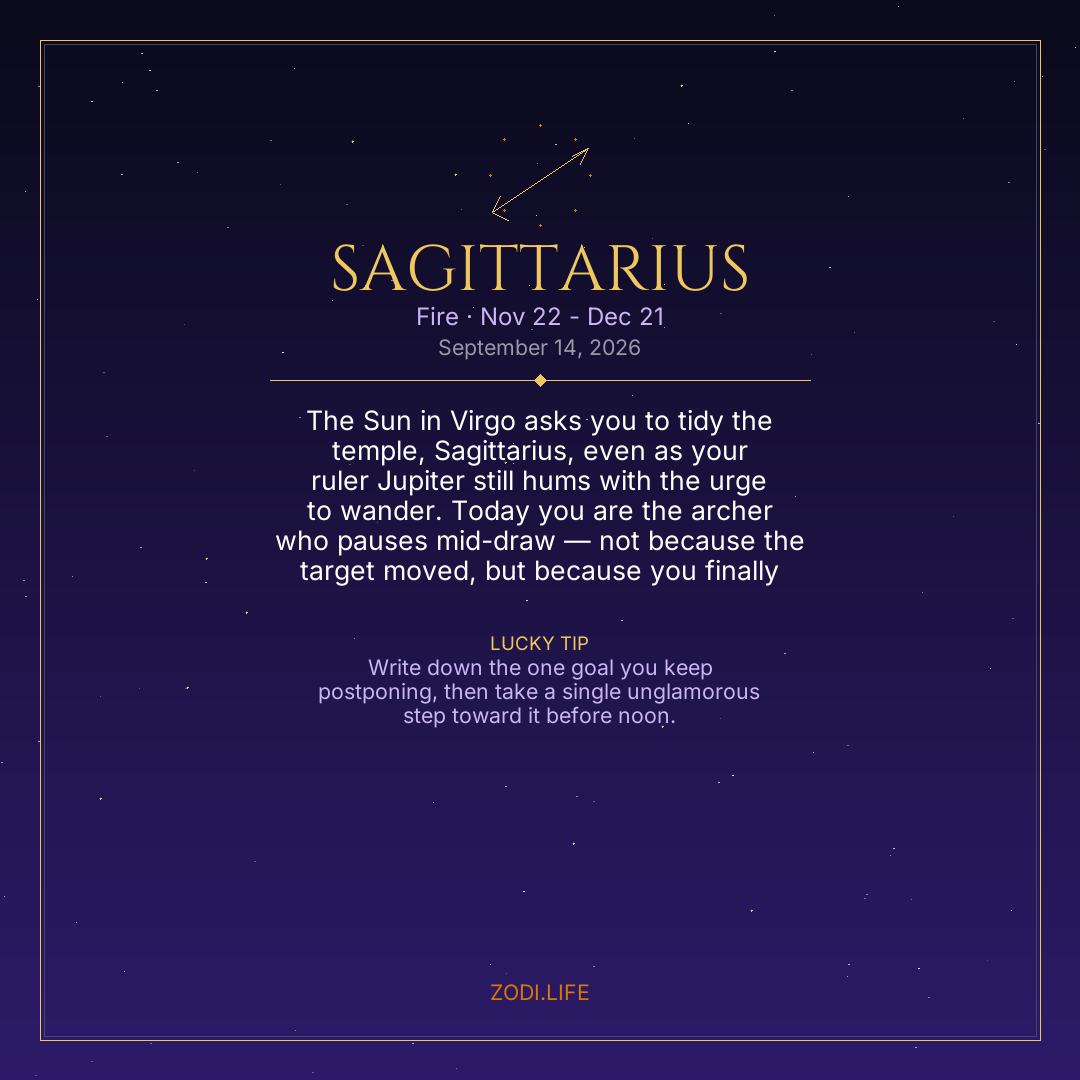 Sagittarius Horoscope September 14, 2026