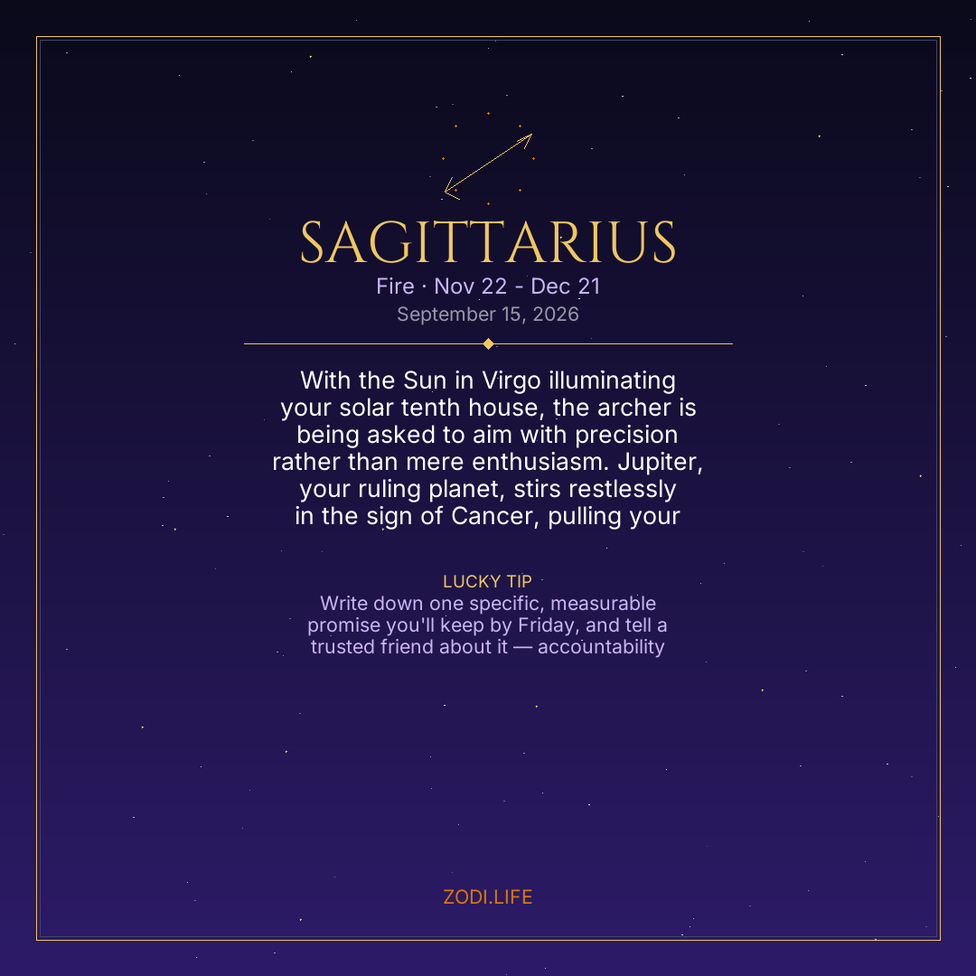 Sagittarius Horoscope September 15, 2026