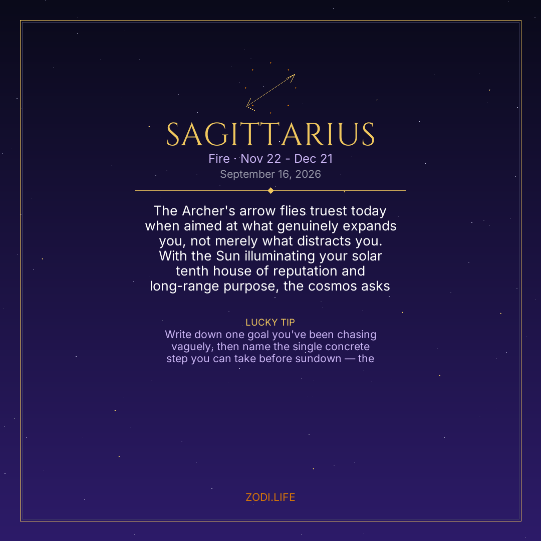 Sagittarius Horoscope September 16, 2026