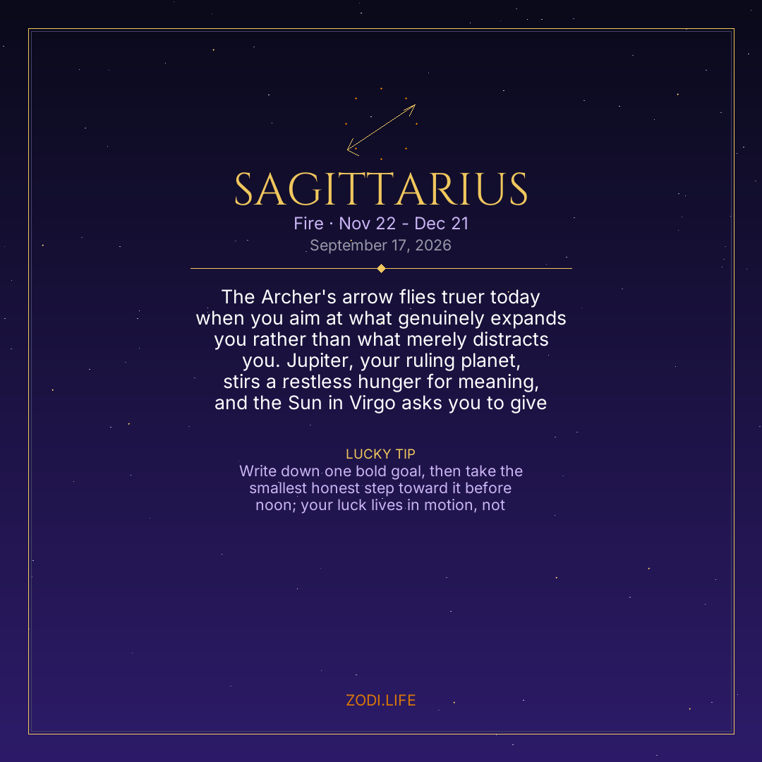 Sagittarius Horoscope September 17, 2026
