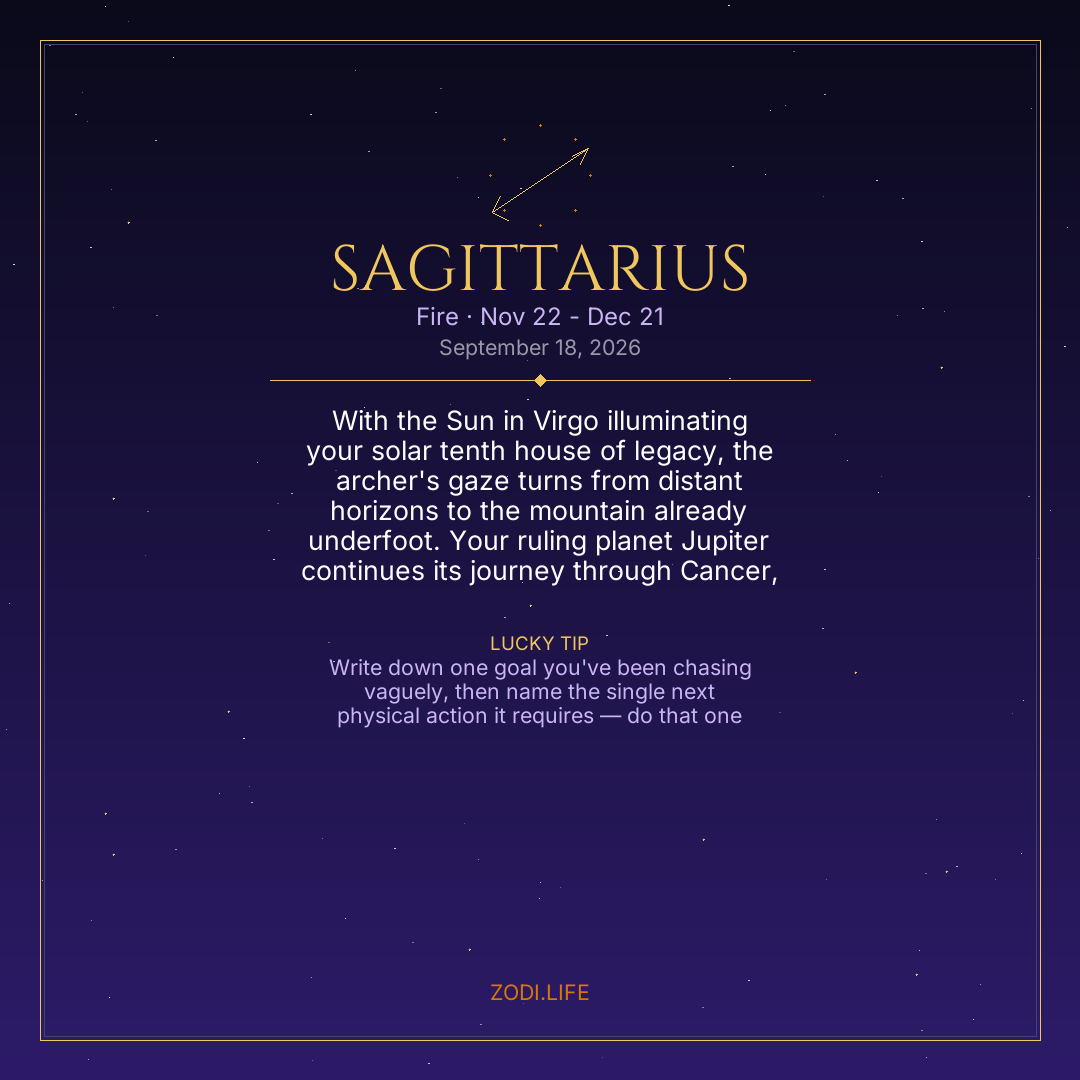 Sagittarius Horoscope September 18, 2026