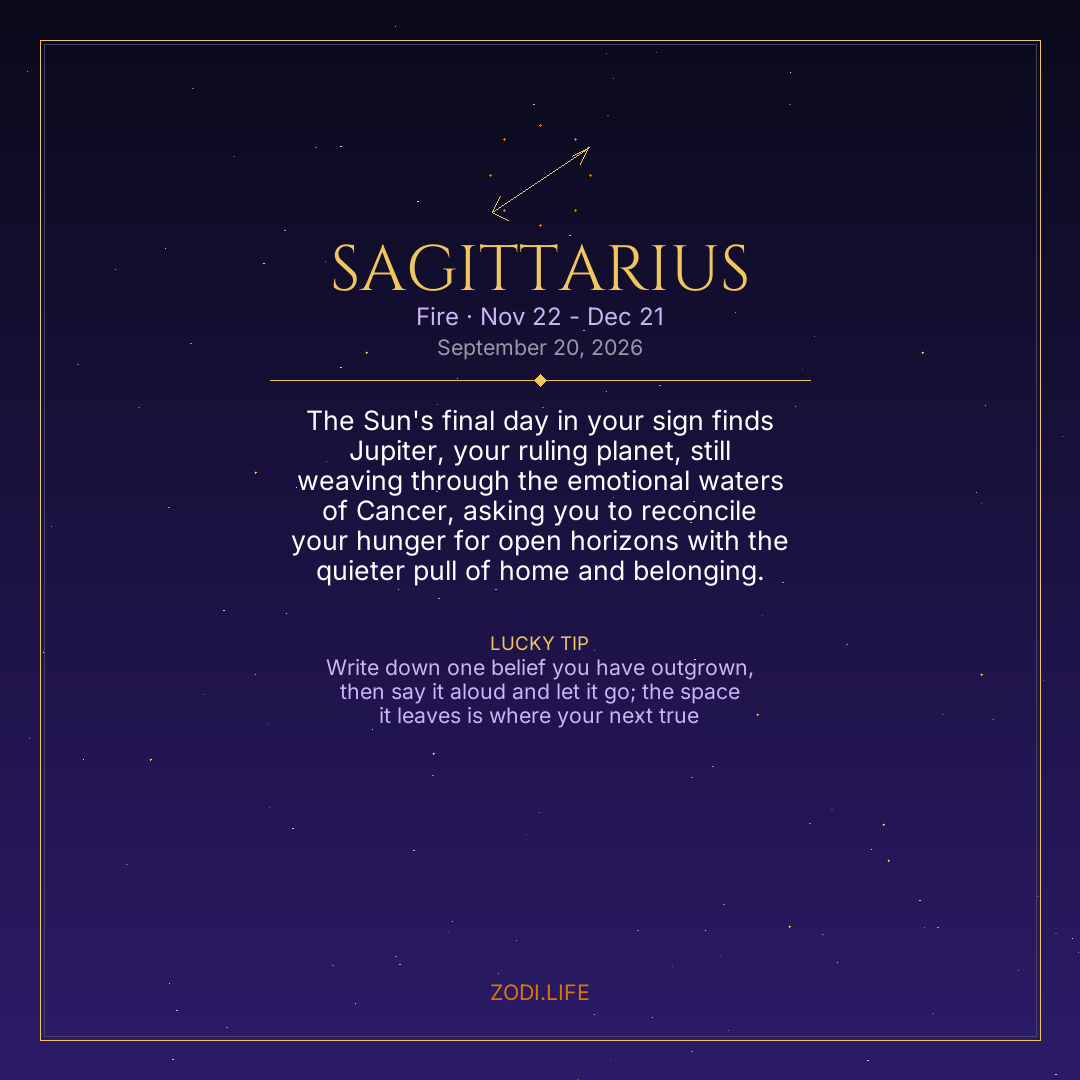 Sagittarius Horoscope September 20, 2026