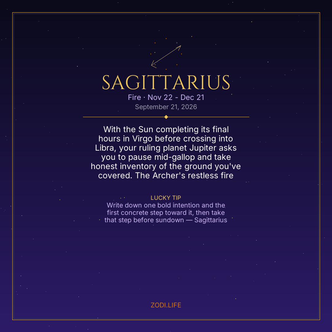 Sagittarius Horoscope September 21, 2026