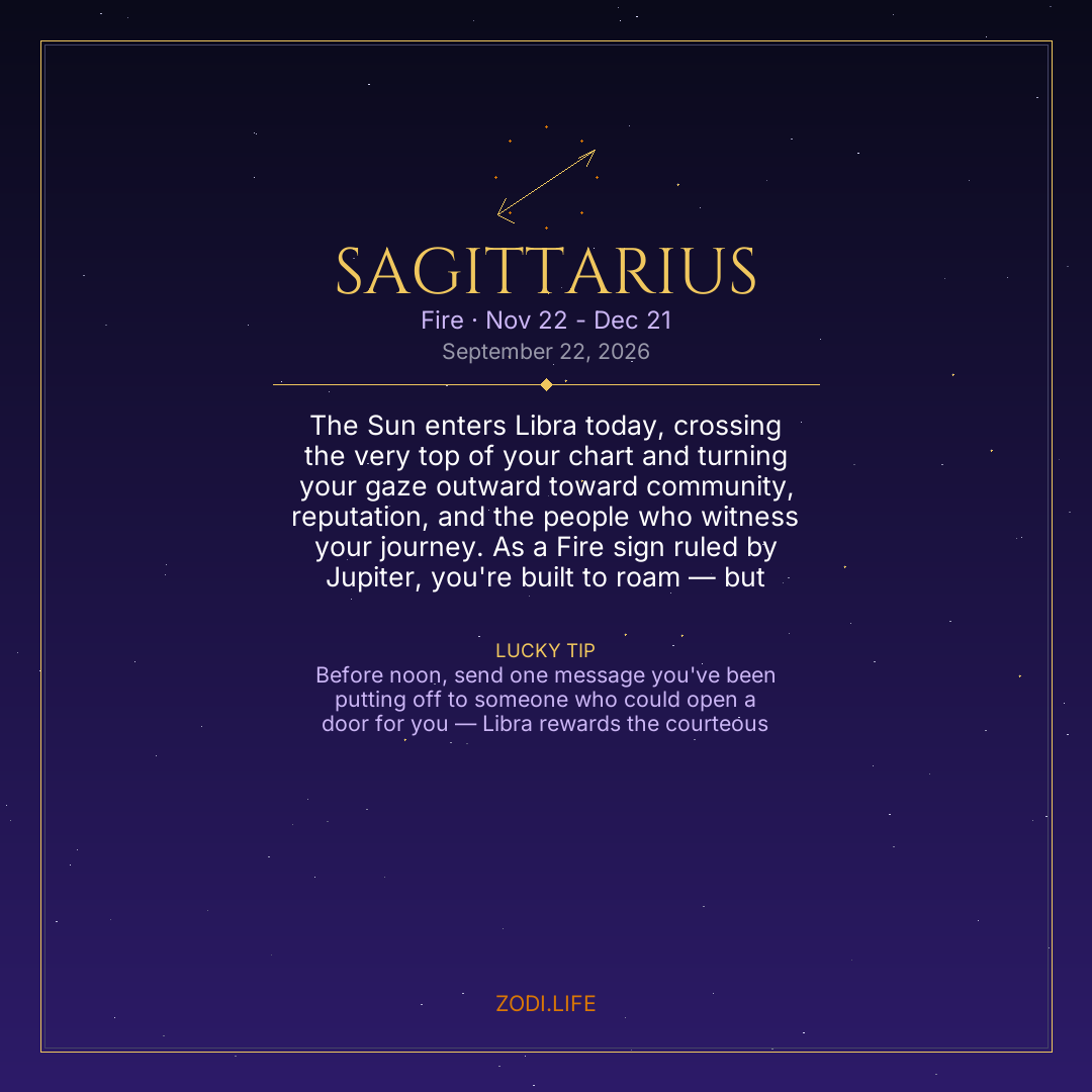 Sagittarius Horoscope September 22, 2026