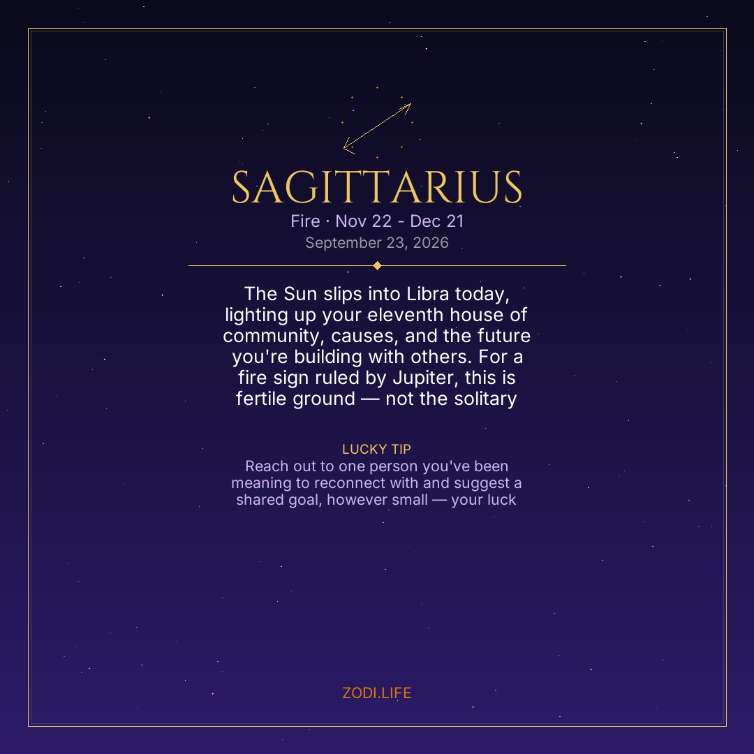 Sagittarius Horoscope September 23, 2026