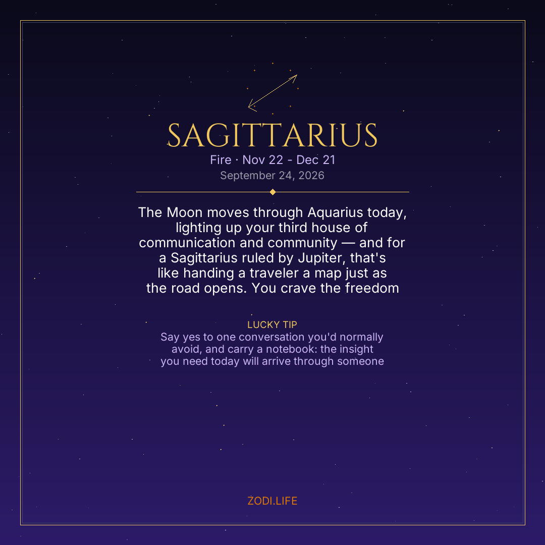 Sagittarius Horoscope September 24, 2026