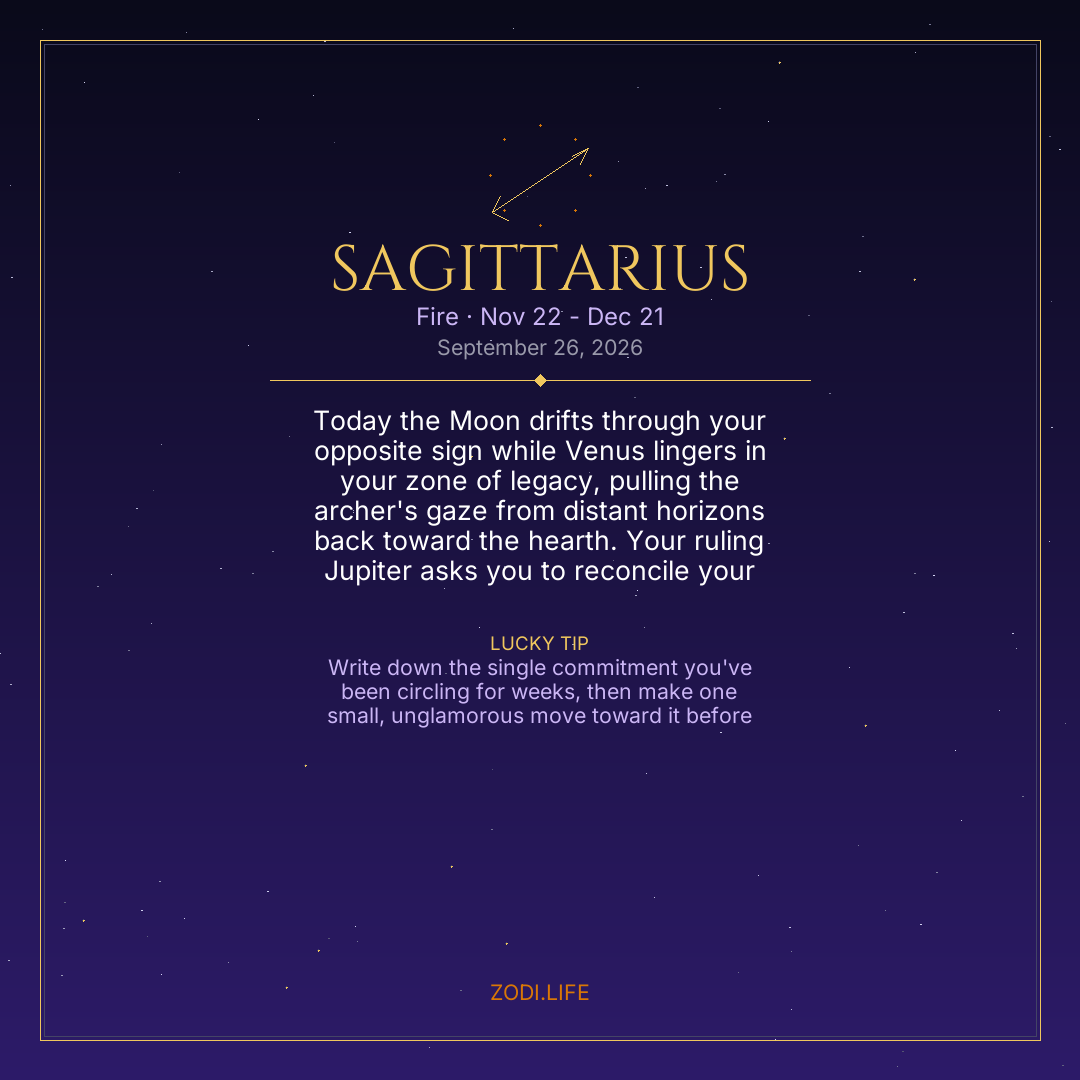 Sagittarius Horoscope September 26, 2026