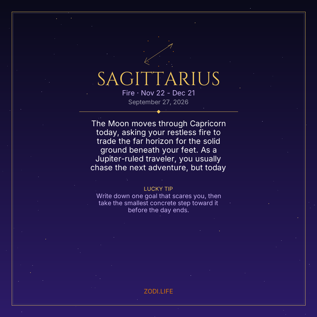 Sagittarius Horoscope September 27, 2026
