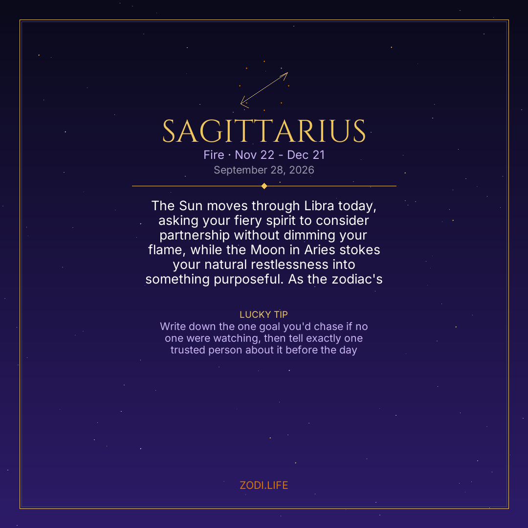 Sagittarius Horoscope September 28, 2026
