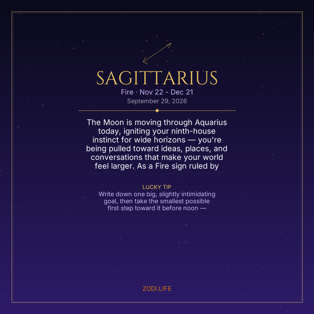 Sagittarius Horoscope September 29, 2026
