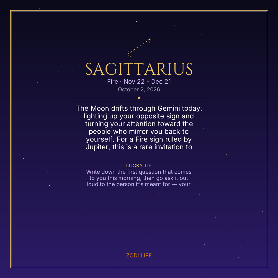 Sagittarius Horoscope October 2, 2026