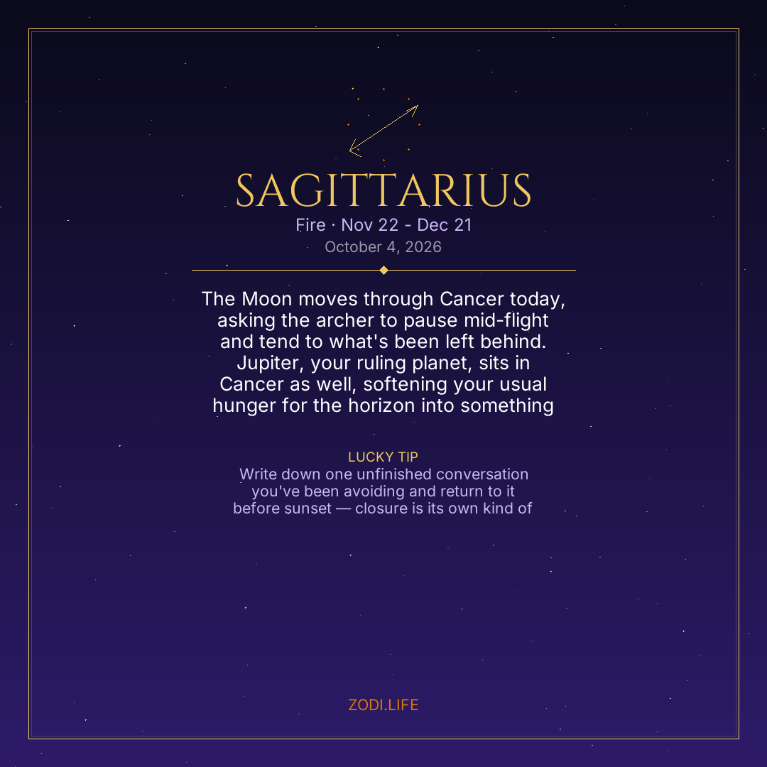 Sagittarius Horoscope October 4, 2026