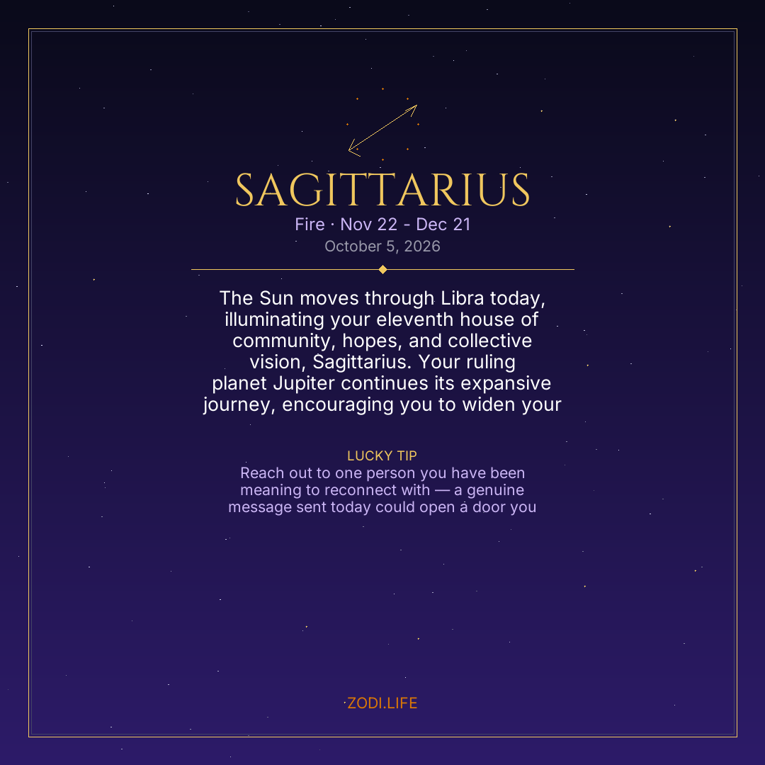 Sagittarius Horoscope October 5, 2026