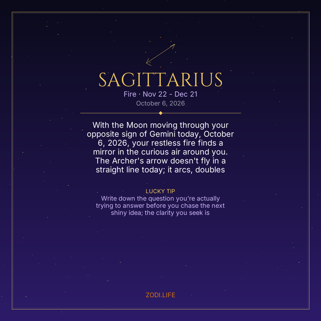 Sagittarius Horoscope October 6, 2026