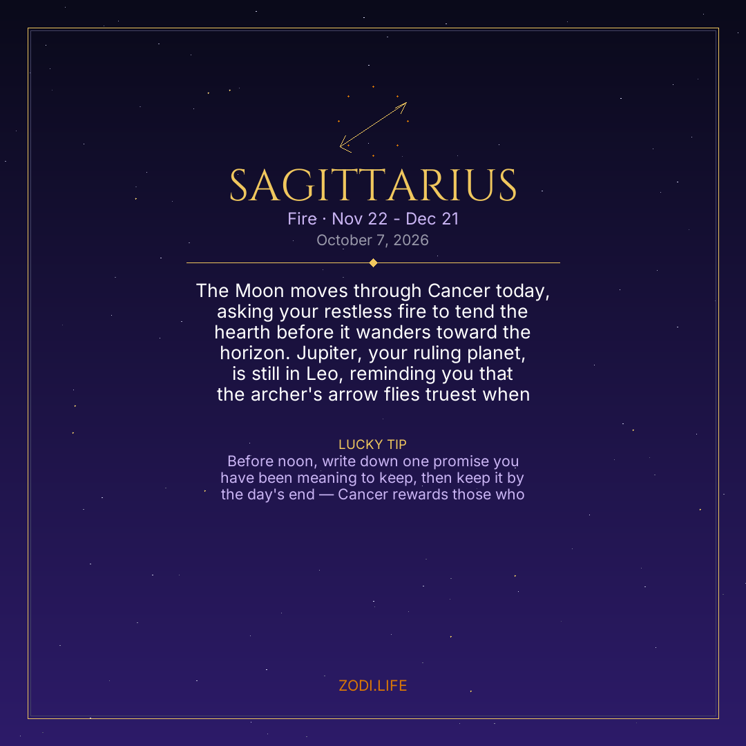 Sagittarius Horoscope October 7, 2026