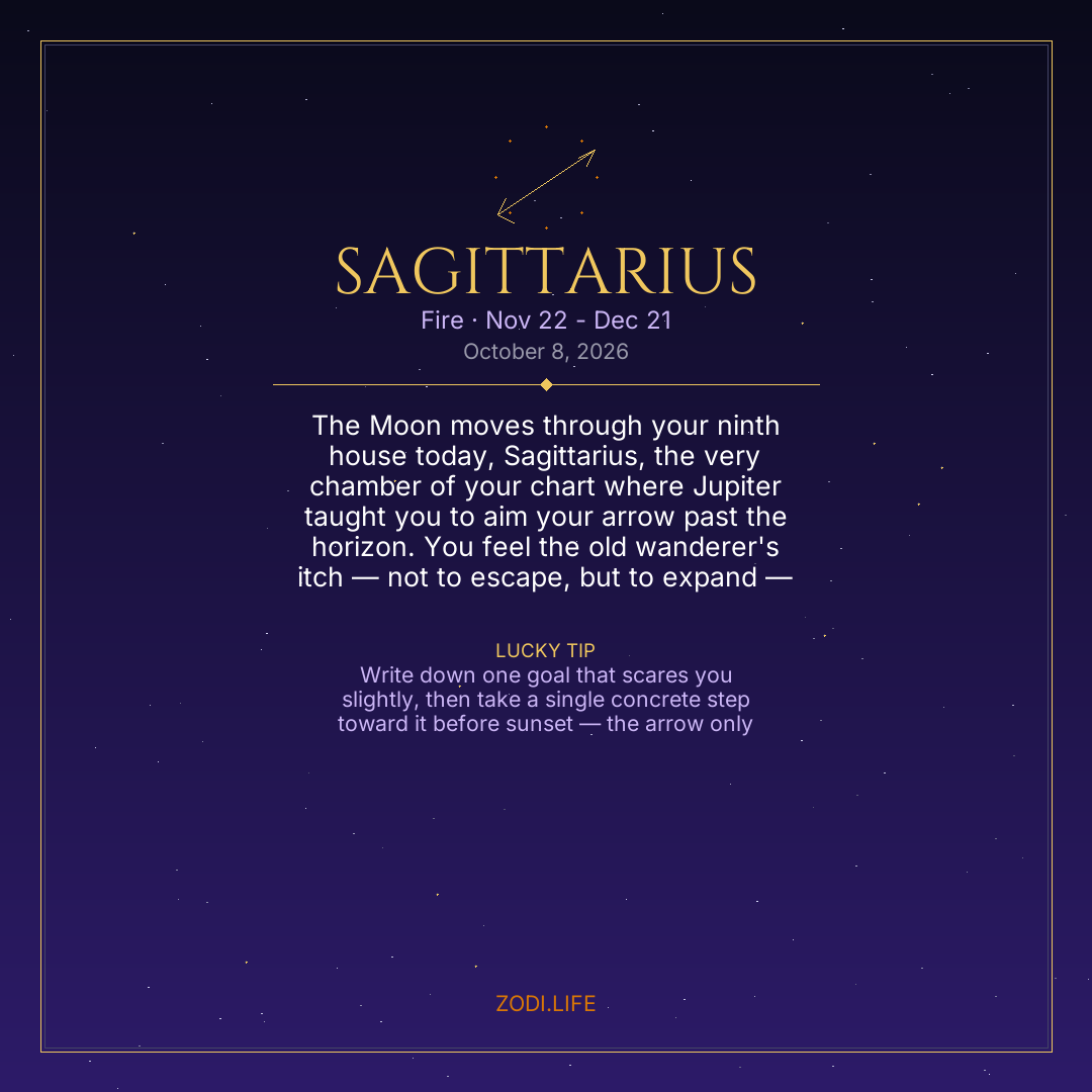 Sagittarius Horoscope October 8, 2026
